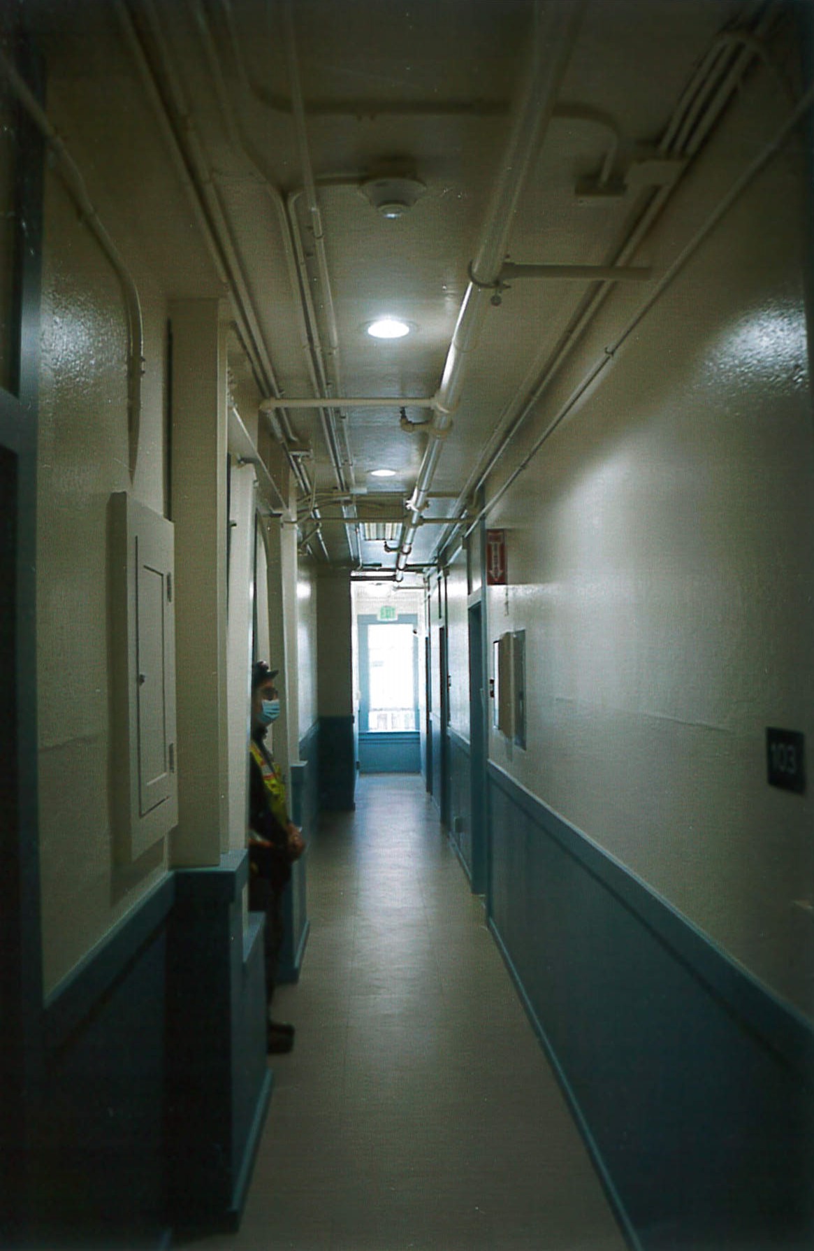 Renovated residential floor hallway